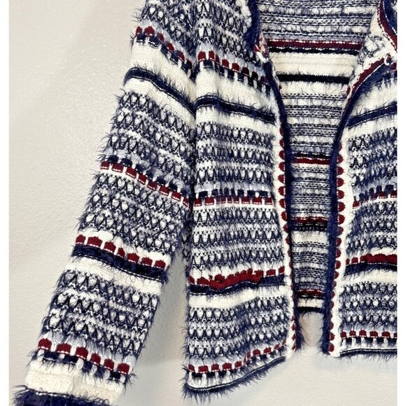 Lane Bryant Open Front Cardigan Sweater Eyelash Knit Ivory Blue Women's Sz 18/20 - Picture 3 of 11